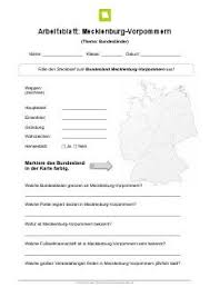 Bundesland Mecklenburg Vorpommern Arbeitsblatt Bundesland Brandenburg Bundesland Bayern Bundesland