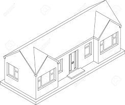 234 bungalows in connecticut from $92,000. 3d Isometric Line Drawing Of A Double Fronted Single Story House Bungalow Royalty Free Cliparts Vectors And Stock Illustration Image 23857959