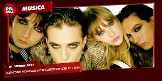 I Måneskin nominati in tre categorie agli MTV European Music Awards. È la  prima volta per un artista italiano