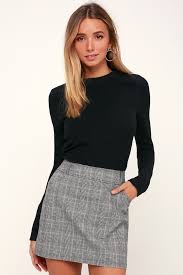 Black And White Checkered Mini Skirt Outfit Everything Nice Black And White Glen Plaid Mini Skirt In 2020 Mini Skirts Plaid Skirt Outfit White Skirt Outfits
