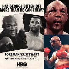 Big" George Foreman nearly had his heavyweight championship plans derailed  when he barely won a 10 round majority decision over Alex Stewart in Las  Vegas, Nevada #OnThisDay in 1992. Foreman, still in
