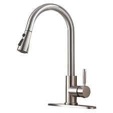 single handle high arc pull out brushed