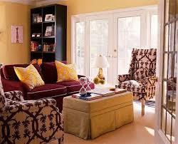 Living Room Yellow Wall Burgundy Couch Patterned Pillows Burgundy Living Room Sitting Room Decor Living Room Red