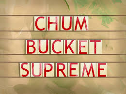 holds up two different napkin designs karen: Chum Bucket Supreme Encyclopedia Spongebobia Fandom