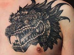 He was the god of learning, art, fertility, and dawn. Head Of Feathered Serpent Quetzalcoatl Aztec Tattoo On Chest For Men Tattooimages Biz