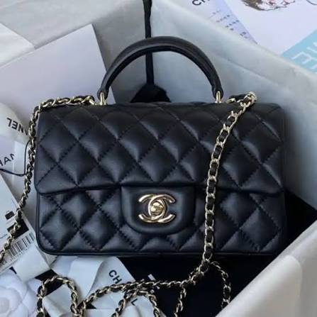 Túi Chanel Flap Bag With Top Handle da Lambskin
