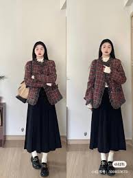 Phối đồ với chân váy xòe dài mùa đông