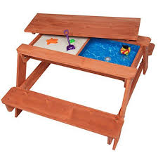 Svan Kid S All In One Convertible Indoor Outdoor Picnic Sand Water Table W Removable Top 43 X 35 X 19 In In 2020 Kids Picnic Table Sand And Water Table Kids Picnic