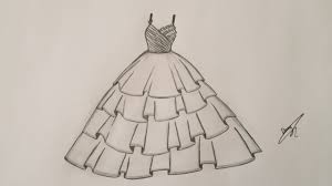 رسم فستان طويل 1 بقلم رصاص how to draw a dress youtube