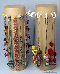 Inspired Wish Diy Necklace Stand Holder Level Easy Peasy Diy Necklace Stand Diy Jewelry Display Diy Jewelry Holder