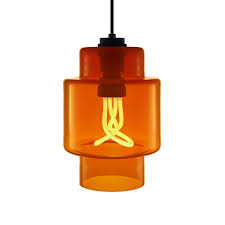 Nichemodern S Axia Shade In Orange Shown With The Plumen 001 Light Bulb Available To Buy Worldwide From W Light Bulb Design Light Energy Saving Light Bulbs