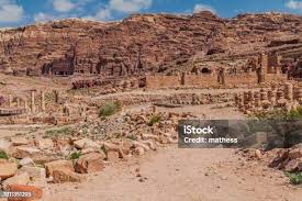 Jordanian Desert At Petra Stock Photo