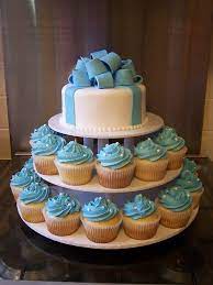 Boys Cupcake Tower Cupcakes For Boys Baby Shower Cupcakes Baby Shower Desserts
