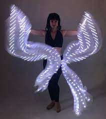 Some fan veils are held together with a nut and bolt. White White Led Fan Veils For Dance At Bellydance Com