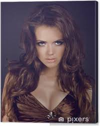 On vous propose plusieurs modèles coiffures soirées pour les cheveux bouclés. Tableau Sur Toile Belle Femme Brune Avec Des Cheveux Boucles Et Maquillage De Soiree Fashi Pixers Nous Vivons Pour Changer