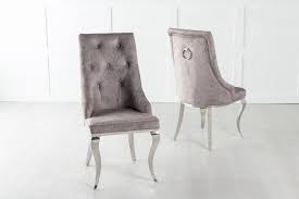 Dining chairs junior dining chairs upholstered chairs folding chairs dining chair underframes & seat shells chair covers chair pads. Premiere French Knocker Dining Chair With Chrome Polished Metal Legs Beige Velvet Cfs Furniture Uk