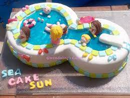 Gâteau poupée princesse, gâteau barbie, gateau d'anniversaire hello kitty pate a sucre, gateaux trompe l'oeil courges & coloquintes pâte a sucre. Le Gateau Swimming Pool De Gwendoline Feerie Cake