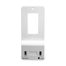 Cyron Outlit Mate Dual Usb Port Wall Charger Outlet Receptacle Socket Wall Plate Cover Included Built In Led Night Light Etl Listed Decor White