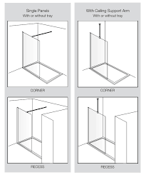 Architectural hardware for commercial glass displays. Aquadart Wetroom 8 2000mm Height Walk In Shower Glass Panel Aq8240s