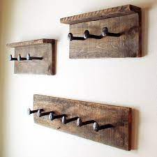 Rustic Coat Rack Wall Hanger With 6 Railroad By Tumbleweedcabin 100 00 Rustic Coat Rack Wall Rustic Coat Rack Reclaimed Wood Towel Rack