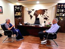 Minister of Finance Nirmala Sitharaman and Chairman, TVS Capital Funds Gopal  Srinivasan during a ...