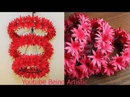 Diy Simple Home Decor Hanging Flowers Paper Craft Home Decorations Youtube Paper Flowers Hanging Paper Flowers Paper Flower Wall