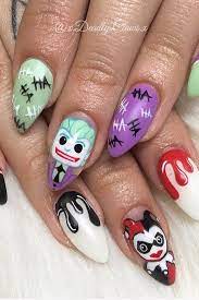 Even Batman Would Admit These Joker Nail Art Looks Are Seriously Impressive Punk Nails Disney Acrylic Nails Long Acrylic Nails