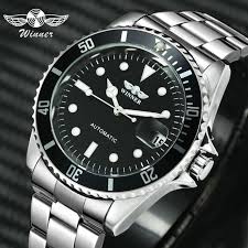 Winner Casual Sporty Men Automatic Mechanical Watch Stainless Steel Strap Calendar Date Clock Fashion T Winner Wris Clocks Fashion Mechanical Watch Wrist Watch