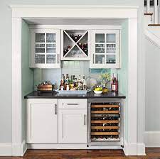 A Built In Bar Taps Space Under The Second Floor Stair Landing Builtin Builtinbar Minibar Home 1920 Bungalow Remodel Kitchen Seating Area Kitchen Seating