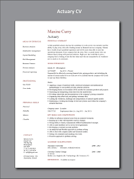 actuary cv example in 2020 project
