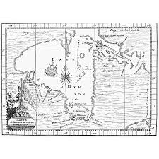 stretched canvas art hudson bay map 1722 nan engraved french chart of northern canada 1722 featuring hudson bay large 24 x 36 inch wall art