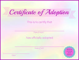 Printable Stuffed Animal Adoption Certificates Adoption Certificate Pet Adoption Certificate Pet Adoption Birthday Party