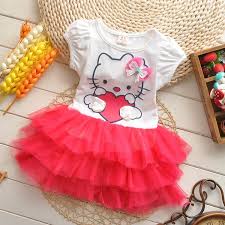 1st Birthday Hello Kitty Birthday Dress For 1 Year Old Baby Pink Hello Kitty Dress Babybowdress Size 1 2 Years 2 3 Years Hello Kitty Dress Girls Dresses Summer Kids Dress