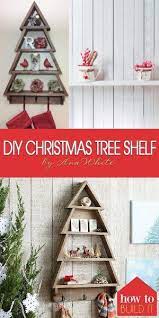 Diy Christmas Tree Shelf Tutorial Diy Projects Howtobuildit Org Holiday Projects Tree Shelf Christmas Diy