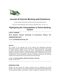 Log in to online banking Pdf Highlighting The Vulnerabilities Of Online Banking System