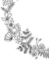 Black And White Floral Pattern Png Blumenkranz Clipart Von Hand Gezeichnet Blumen Blatter Png Etsy Wreath Drawing Hand Drawn Flowers Floral Wreath Watercolor