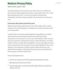 Each link below points to a privacy policy by the company in question. Sample Privacy Policy Template Privacy Policies