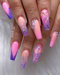 51 Pretty Crystal Nails Art Designs In Summer 2019 Coffin Nails Designs Crystal Nails Summer Acrylic Nails