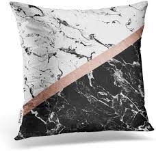 Moody and edgy, our marble pillow carries this contemporary design on both sides so you can feel the vibes from every angle. Amazon Com Accrocn Throw Pillow Covers Modern Black White Marble Color Block Rose Gold Pillowcases Polyester 18 X 18 Inch Cushion Decorative Pillowcase Square With Hidden Zipper Home Sofa Home Kitchen