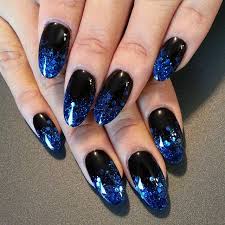 Easy Black And Blue Nail Designs Instagram Photo By Thenailboss Nail Nails Nailart Kuku Biru Desain Seni Kuku Desain Kuku
