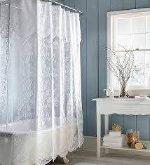 Easy Care Polyester Somerset Lace Shower Curtain Bathroom Lace Shower Curtains Shabby Chic Bathroom Country Bathroom Decor