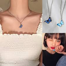 Sterling silver and 18k rose gold with a blue topaz. Korea Blue Butterfly Necklace Clavicle Chain Titanium Steel Sense Of Minority Design For Lovers And Girlfriends In Summer Necklace Shopee Malaysia