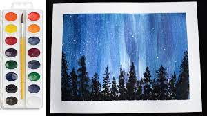 Watercolor Night Sky 7 Easy Steps Tutorial Tropic Drawing Anyone can take an online easy canvas painting for beginners. watercolor night sky 7 easy steps