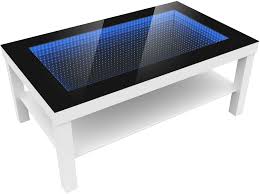 Original handmade infinite dna led mirror table. Modern Glass Coffee Table Side Table Depth Effect Table Led 3d Amazon Co Uk Home Kitchen