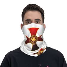 Templar Knights Cross Shield Bandana Neck Warmer Winter Hiking Ski Scarf  Gaiter Medieval Sword Emblem Secret Order Face Cover