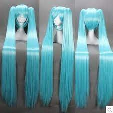 Cosplay Animation Wig Bule Vocaloid Miku Hatsune Anime Cosplay Wigs 120cm Free Cup Wish In 2021 Anime Wigs Miku Cosplay Cosplay Wigs