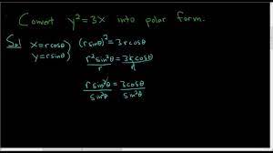 Converting The Rectangular Equation Y 2 3x Into Polar Form Math Videos Equation Trigonometry