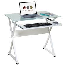 Incorporating a glass computer desk into your home or office design is always a good idea if you want to give your space a modern and airy look. 50 Jn 1201 Ultra Modern Glass Computer Desk With Pull Out Keyboard Tray White Onespace Target