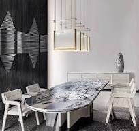 Gaoliang Dining Table Luxury Rrctangle Marble Stone Top OEM/ODM(CZ55)