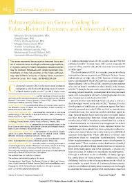 Polymorphisms in Genes Coding for Folate-Related Enzymes and Colorectal  Cancer